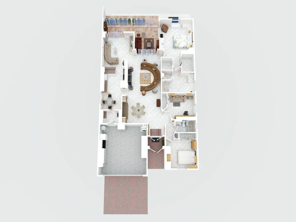 3D floor plan, Viale Elizabeth, Delray Beach